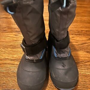 Kamik Black and Blue Kids Snow Boots